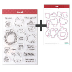 SET Fustelle Cut-Mi 88686-CML-E e Timbro 2728-CLEM-E Festive Pets