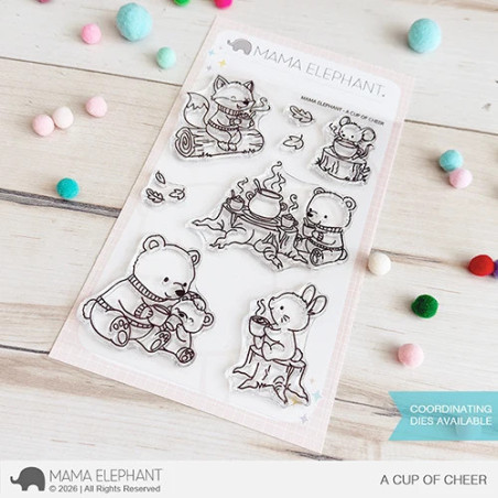 Mama Elephant A CUP OF CHEER Clear Stamp