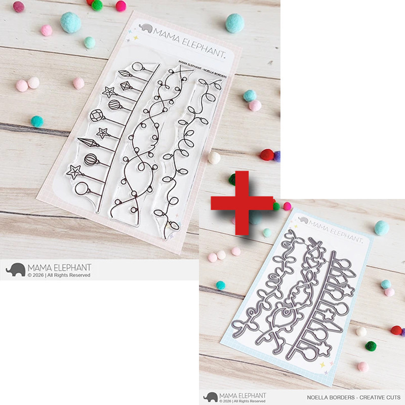 Mama Elephant NOELLA BORDERS SET Clear Stamp + CUTS