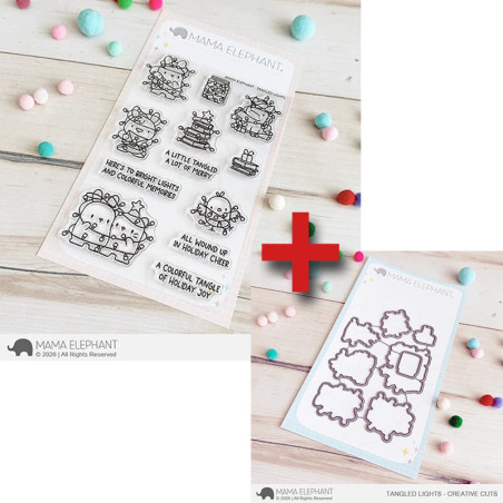 Mama Elephant TANGLED LIGHTS SET Clear Stamp + CUTS