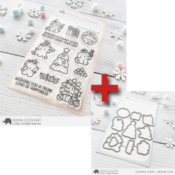 Mama Elephant Elephant Cheer SET Clear Stamp + CUTS