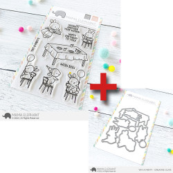 Mama Elephant YAY A PARTY SET Clear Stamp + CUTS