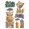 Stamperia Furry Friends 2 A5 Silicon Mould Cats by Antonis Tzanidakis