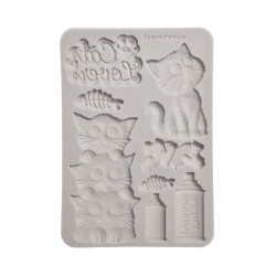 Stamperia Furry Friends 2 A5 Silicon Mould Cats by Antonis Tzanidakis