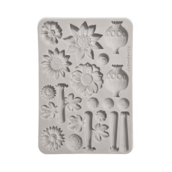 Stamperia Furry Friends 2 A5 Silicon Mould Flowers by Antonis Tzanidakis