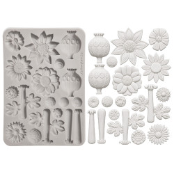 Stamperia Furry Friends 2 A5 Silicon Mould Flowers by Antonis Tzanidakis