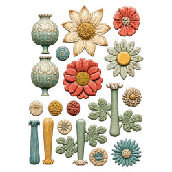 Stamperia Furry Friends 2 A5 Silicon Mould Flowers by Antonis Tzanidakis