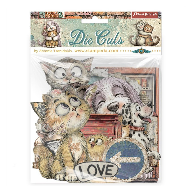 Stamperia Furry Friends 2 Die Cuts Assorted by Antonis Tzanidakis