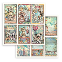 Stamperia Furry Friends 2 Paper Pack 20x20 cm by Antonis Tzanidakis