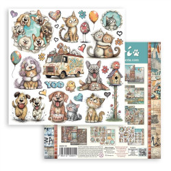 Stamperia Furry Friends 2 Paper Pack 20x20 cm by Antonis Tzanidakis