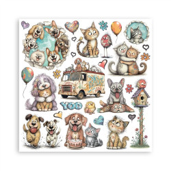 Stamperia Furry Friends 2 Paper Pack 20x20 cm by Antonis Tzanidakis