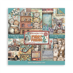 Stamperia Furry Friends 2 Paper Pack 20x20 cm by Antonis Tzanidakis