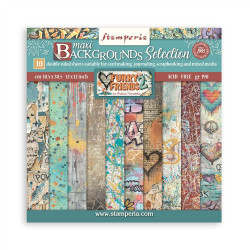 Stamperia Furry Friends 2 MAXI Backgrounds Paper Pack 30x30cm by Antonis Tzanidakis