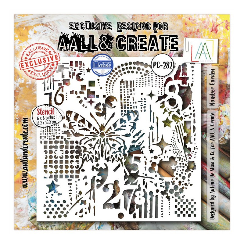 AALL & Create Stencil 282 Number Garden by Autour De Mwa & Co