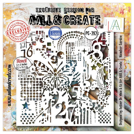 AALL & Create Stencil 282 Number Garden by Autour De Mwa & Co