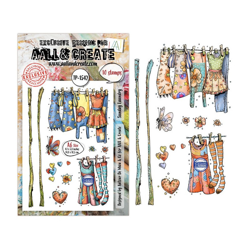 AALL & Create Stamp Set A6 1542 Sunday Laundry