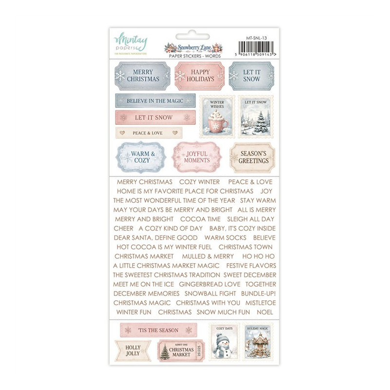 Mintay Papers Snowberry Lane Paper Stickers Words
