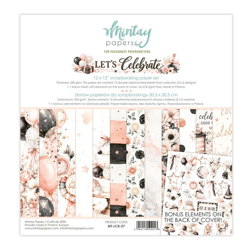 Mintay Papers Let's Celebrate Paper Pad 30x30cm