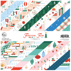 Pinkfresh Studio Festive Fun Paper Pack Double-Sided by Geralyn Sy 30x30cm