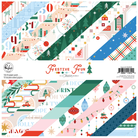 Pinkfresh Studio Festive Fun Paper Pack Double-Sided by Geralyn Sy 30x30cm