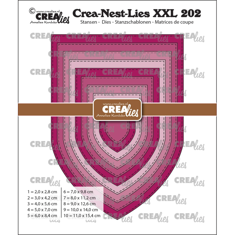Crealies Crea-Nest-Lies XXL Dies No. 202 Banner D / Church Arch with Stitchline