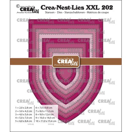 Crealies Crea-Nest-Lies XXL Dies No. 202 Banner D / Church Arch with Stitchline