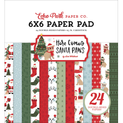 Echo Park Here Comes Santa Paws Paper Pad 15x15cm