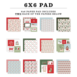 Echo Park Here Comes Santa Paws Paper Pad 15x15cm