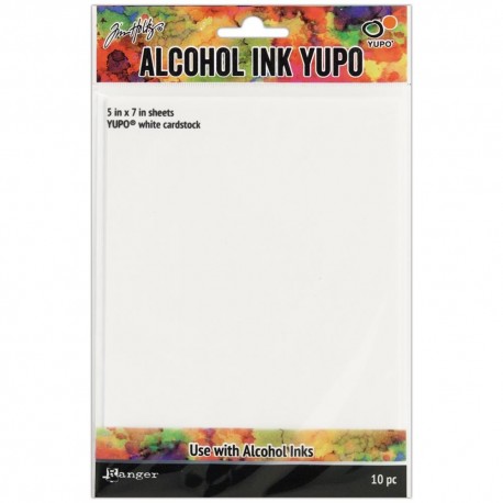 Tim Holtz Alcohol Ink White Yupo Paper 10 fogli 5x7''