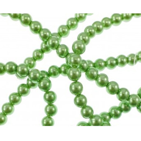 10 Perle di vetro Green Mint con effetto madreperla 6 mm