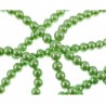 10 Perle di vetro Green Mint con effetto madreperla 6 mm