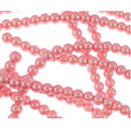 10 Perle di vetro con effetto madreperla Light Rose 8 mm