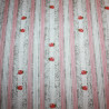 Tessuto Frou Frou Strisce e rose rosa