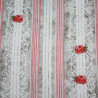Tessuto Frou Frou Strisce e rose rosa