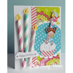 24 DIY Party Paper Straws Blue & White