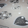 Tessuto Ecru con Cuori stile tirolese