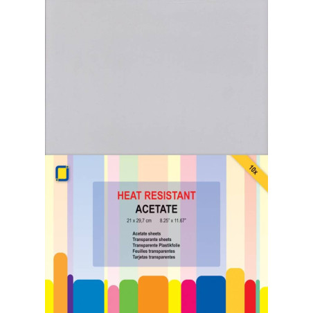 10 fogli di acetato Heat Resistant A4