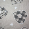 Tessuto Ecru con Cuori stile tirolese