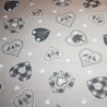 Tessuto Ecru con Cuori stile tirolese