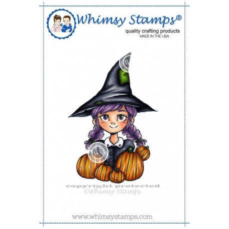Timbro Whimsy Stamps Pumpkin Witchy