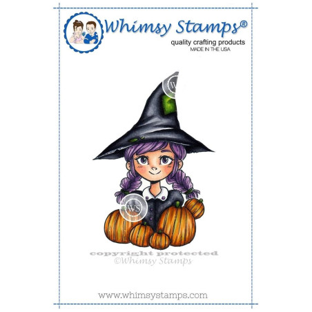 Timbro Whimsy Stamps Pumpkin Witchy