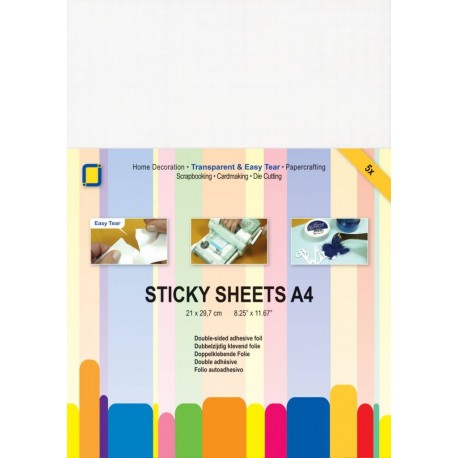 5 Fogli A4 Sticky sheets per fustelle sottili