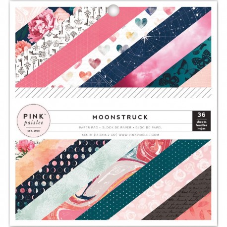 Pink Paislee Moonstruck Single-Sided Paper Pad 15x15 cm