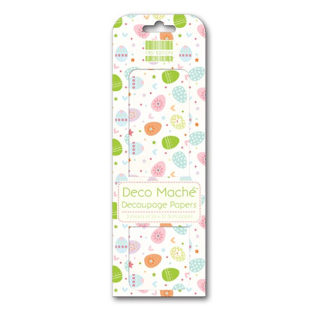 3 fogli Deco Maché Easter Uova di Pasqua