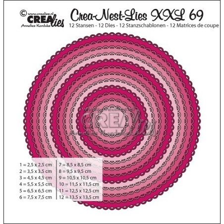 Crealies Crea-Nest-Lies XXL Circles with open scallop XXL69