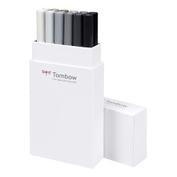 Tombow ABT DUAL BRUSH PEN Set Grey ABT-12P-3