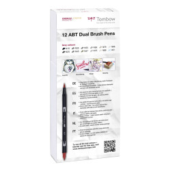 Tombow ABT DUAL BRUSH PEN Set Grey ABT-12P-3