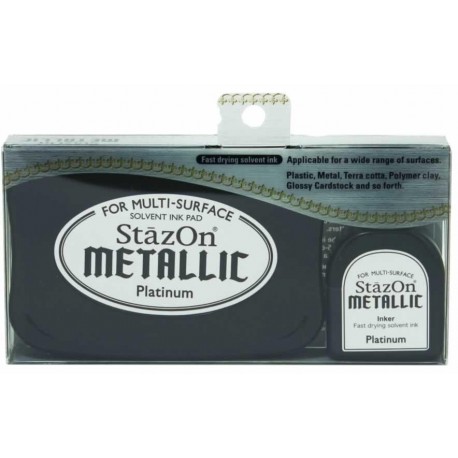 StazOn Metallic Ink Pad & Inker Platinum