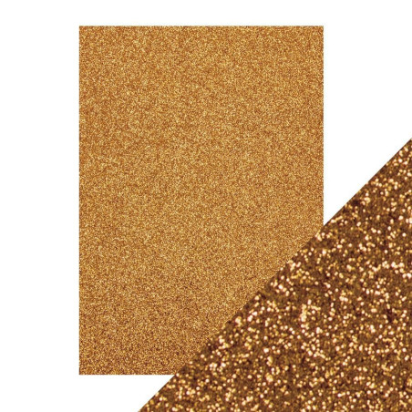 5 fogli A4 Carta Glitterata Tonic Studios Glitter Card Welsh Gold 250gsm