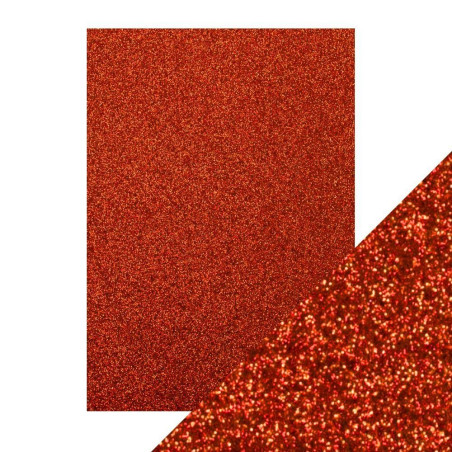 5 fogli A4 Carta Glitterata Tonic Glitter Card Ruby Ritz 250gsm